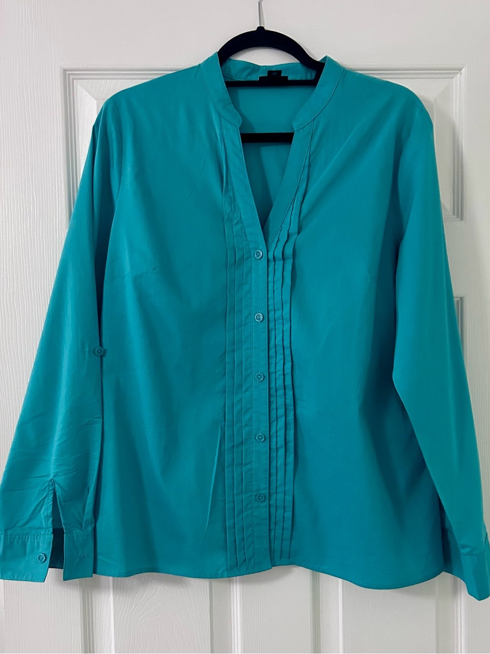 East 5th Teal Pintuck Button-Down Blouse
